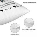 Personalized Photos Title Design Throw Pillow Cover with 1-10 Names Mother's Day Appreciation Housewarming Gift for Grandma Mom