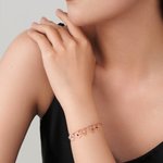 Personalized Minimalist Birth Flower Bracelet with Birthstone Mother's Day Birthday Anniversary Gift for Grandma Mom Her