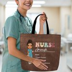 Personalized Cartoon Medical Character Large Reusable Tote Bag with Title and Nouns Nurse Week Appreciation Gift for Nurse Doctor Medical Staff