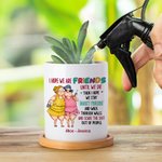 Maceta de cerámica con nombre y base de bambú Personalizada I Hope We Are Friends Funny Cartoon Succulent Pot Birthday Gift for Bestie Sister