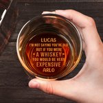 Personalisierte Wenn Sie Whiskey waren, würden Sie sehr teuer 10 oz Whiskey Glas mit Namen Geburtstag Vatertag Geschenk für Liquor Liebhaber sein