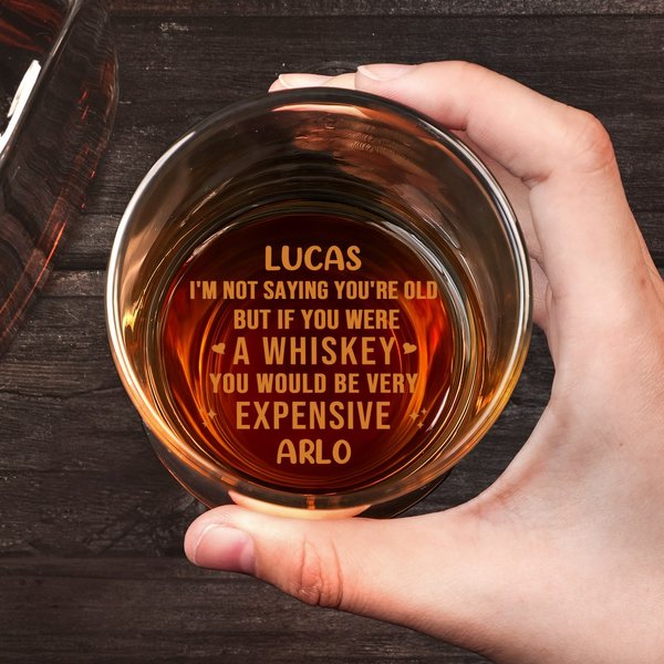 Personalisierte Wenn Sie Whiskey waren, würden Sie sehr teuer 10 oz Whiskey Glas mit Namen Geburtstag Vatertag Geschenk für Liquor Liebhaber sein