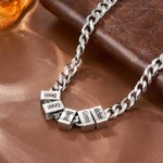 Personalized Minimalist 1-10 Nameplates Men Curb Chain Necklace with Engraved Names Father's Day Anniversary Birthday Gift for Dad Grandpa