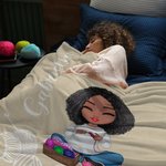 Personalized Cartoon Crochet Knitting Character Soft Throw Blanket with Name Mother's Day Birthday Gift for Mom Grandma Knitting Lovers