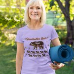 Personalized Floral Cute Bear Paw Print T-shirt Sweatshirt with Title and 1-12 Names Mother's Day Birthday Gift for Mom Grandma Family