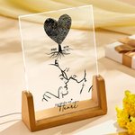Personalised Fingerprint Tree My Sketch Photo LED Night Light with Years and Wooden Base Home Decor Valentine Mother's Day Anniversary Gift for Couple
