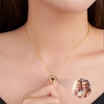 Personalized Heart-shaped Photo Projection Zircon Necklace Dainty Jewelry Mother's Day Anniversary Memorial Birthday Gift for Women