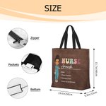 Personalized Cartoon Medical Character Large Reusable Tote Bag with Title and Nouns Nurse Week Appreciation Gift for Nurse Doctor Medical Staff