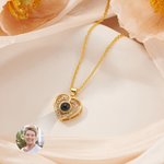 Personalized Heart-shaped Photo Projection Zircon Necklace Dainty Jewelry Mother's Day Anniversary Memorial Birthday Gift for Women