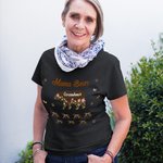 Personalized Floral Cute Bear Paw Print T-shirt Sweatshirt with Title and 1-12 Names Mother's Day Birthday Gift for Mom Grandma Family