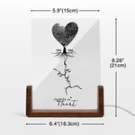 Personalised Fingerprint Tree My Sketch Photo LED Night Light with Years and Wooden Base Home Decor Valentine Mother's Day Anniversary Gift for Couple