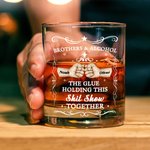 Personalisierte Faust Touch Brüder und Alkohol 10 oz Old Fashioned Whiskey Glas mit Namen Housewarming Long Distance Geschenk für Freund Schnapsliebhaber
