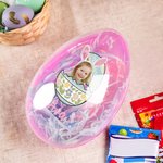 Personalisiertes Gesicht Foto Jumbo Osterei mit Namen Zerbrochenem Eierschalen-Design Osterkorb Füller Ostersüßigkeiten Box Ostern Geschenk für Kinder