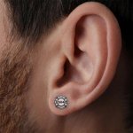 Personalised Fire Hydrant Tiny Maltese Cross Unisex Stud Earrings with Numbers Birthday Firefighters' Day Gift for Men Women