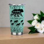 Personalisierte niedliche Mama Bär 20 oz Becher mit 1-12 Kind Bär Namen und Stroh Muttertag Geburtstag Geschenk für Mama Oma