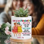 Maceta de cerámica con nombre y base de bambú Personalizada I Hope We Are Friends Funny Cartoon Succulent Pot Birthday Gift for Bestie Sister