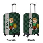 Personalisierte Y2K Cartoon Charakter Kofferschutzhülle mit Namen Urlaub Reisezubehör Geburtstag Geschenk für Damen Mädchen
