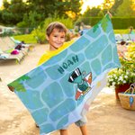 Personalisiertes Niedliches Wal Schildkröte Meerestier Surfer Strandtuch mit Namen Schnelltrocknend Reisezubehör Pool Party Geschenk für Kinder