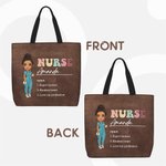 Personalized Cartoon Medical Character Large Reusable Tote Bag with Title and Nouns Nurse Week Appreciation Gift for Nurse Doctor Medical Staff