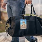 Personalized Sky Blue Sunset Cartoon Character Luggage Tag with Name Travel Accessories Birthday Gift for Family Friends