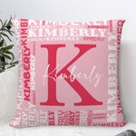 Personalisierte Wort Wolke weiches Kissen Abdeckung mit Initial und Name Home Decor Geburtstag Housewarming Geschenk für Kinder Familie werfen