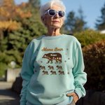 Personalized Floral Cute Bear Paw Print T-shirt Sweatshirt with Title and 1-12 Names Mother's Day Birthday Gift for Mom Grandma Family