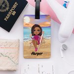 Personalized Sky Blue Sunset Cartoon Character Luggage Tag with Name Travel Accessories Birthday Gift for Family Friends
