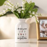 Personalisierte Liebe wächst hier Geburt Blumengarten Keramik Blumenvase mit Titel und 1-12 Namen Geburtstag Muttertag Geschenk für Mama Oma