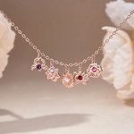 Personalized Minimalist Birth Flower Bracelet with Birthstone Mother's Day Birthday Anniversary Gift for Grandma Mom Her