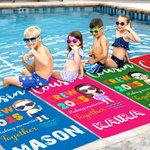 Personlig overdimensjonert hurtigtørkende fetter navn strandhåndkle med år bursdag sommerferie tilbehør gave til gutter jenter