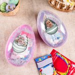 Personalisiertes Gesicht Foto Jumbo Osterei mit Namen Zerbrochenem Eierschalen-Design Osterkorb Füller Ostersüßigkeiten Box Ostern Geschenk für Kinder