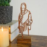 Personalized Inspirational Jesus Art Wooden Plaque with Engraved Text Desktop Decor Birthday Religious Baptism Gift for Christian Family