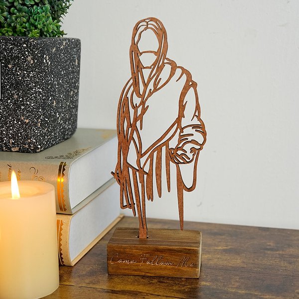 Gepersonaliseerde Inspirerende Jezus Kunst Houten Plaquette met Gegraveerde Tekst Bureaubladdecor Verjaardag Religieus Doopcadeau voor Christelijke Familie