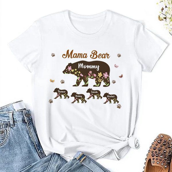 T-shirt Sweatshirt personnalisé avec titre et 1-12 prénoms Fête des mères Cadeau d'anniversaire pour Maman Grand-mère Famille