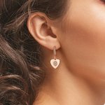 Pendientes personalizados en forma de corazón retro con circonita Día de la Madre Aniversario Cumpleaños Regalo para ella