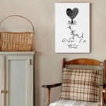 Gepersonaliseerde Hart Vingerafdrukken Boom Gezicht Contouren Canvas Poster Framed Frameless schilderij Wanddecoratie Valentijnsdag Verjaardagscadeau voor paar