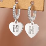 Pendientes personalizados en forma de corazón retro con circonita Día de la Madre Aniversario Cumpleaños Regalo para ella