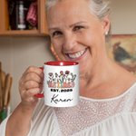 Personalised Multicolour Floral Retirement Themed 11 oz 15 oz Ceramic Mug with Name and Year Retirement Gift for Friend Family