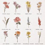 Personalized Birth Month Flower Hair Brush Mother's Day Bachelorette Party Birthday Gift for Women