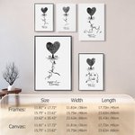 Gepersonaliseerde Hart Vingerafdrukken Boom Gezicht Contouren Canvas Poster Framed Frameless schilderij Wanddecoratie Valentijnsdag Verjaardagscadeau voor paar
