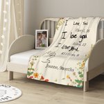 Personalized 1-8 Handwriting Photos Design Soft Throw Blanket with Name and Age Home Decor Mother's Day Birthday Gift for Mom Grandma