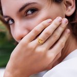 Personalizada de Oro de la vendimia de corte de diamante inclinado anillo de la letra del corazón con la inicial delicada joyería de cumpleaños regalo de aniversario para las mujeres