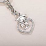 Personalized Zircon Heart-Shaped Graduation Cap Keychain with Name Charm Graduation Souvenir Backpack Accessories Gift for Graduates Classmates