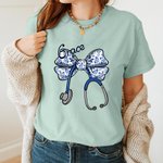 Personalizada Multicolor Lazo Estetoscopio Camiseta Sudadera con Nombre Enfermera Semana Cumpleaños Apreciación Regalo para Enfermera Médico Personal