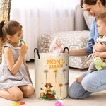 Cesto de la ropa personalizable con nombres de niños de 1 a 12 y asa Regalo de agradecimiento por el Día de la Madre para la abuela y la madre