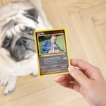 Tarjeta Poke TCG clásica personalizada con texto y soporte de madera regalo de cumpleaños o el Día del Padre para la familia