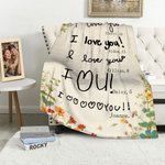 Personalized 1-8 Handwriting Photos Design Soft Throw Blanket with Name and Age Home Decor Mother's Day Birthday Gift for Mom Grandma
