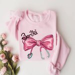 Personalizada Multicolor Lazo Estetoscopio Camiseta Sudadera con Nombre Enfermera Semana Cumpleaños Apreciación Regalo para Enfermera Médico Personal