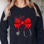 Personalizada Multicolor Lazo Estetoscopio Camiseta Sudadera con Nombre Enfermera Semana Cumpleaños Apreciación Regalo para Enfermera Médico Personal