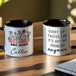 Personalised Multicolour Floral Retirement Themed 11 oz 15 oz Ceramic Mug with Name and Year Retirement Gift for Friend Family